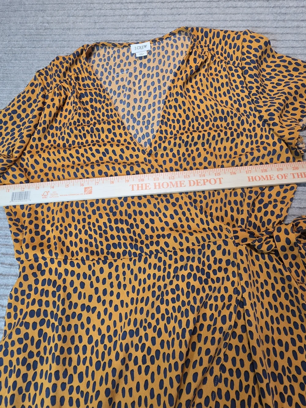 J.CREW Women's Sz 12 Animal Print Wrap Dress  V-Neck Short Sleeve Casual Career